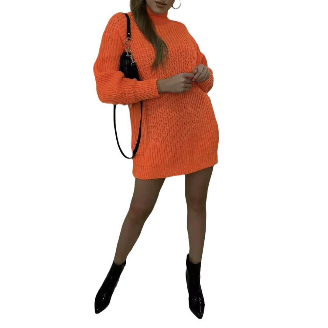 Damen Grobstrickpullover mit hohem Kragen und lässigem Schnitt Drune