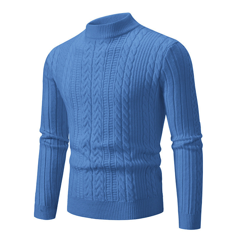 Herren eleganter Rollkragenpullover mit tiefem Zopfmuster und moderner Passform Drune