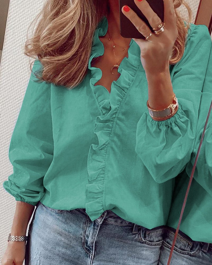 Damen Rüschenbluse Drune