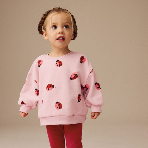 Mädchen Sweatshirt mit fröhlichem Marienkäfer-Motiv Drune