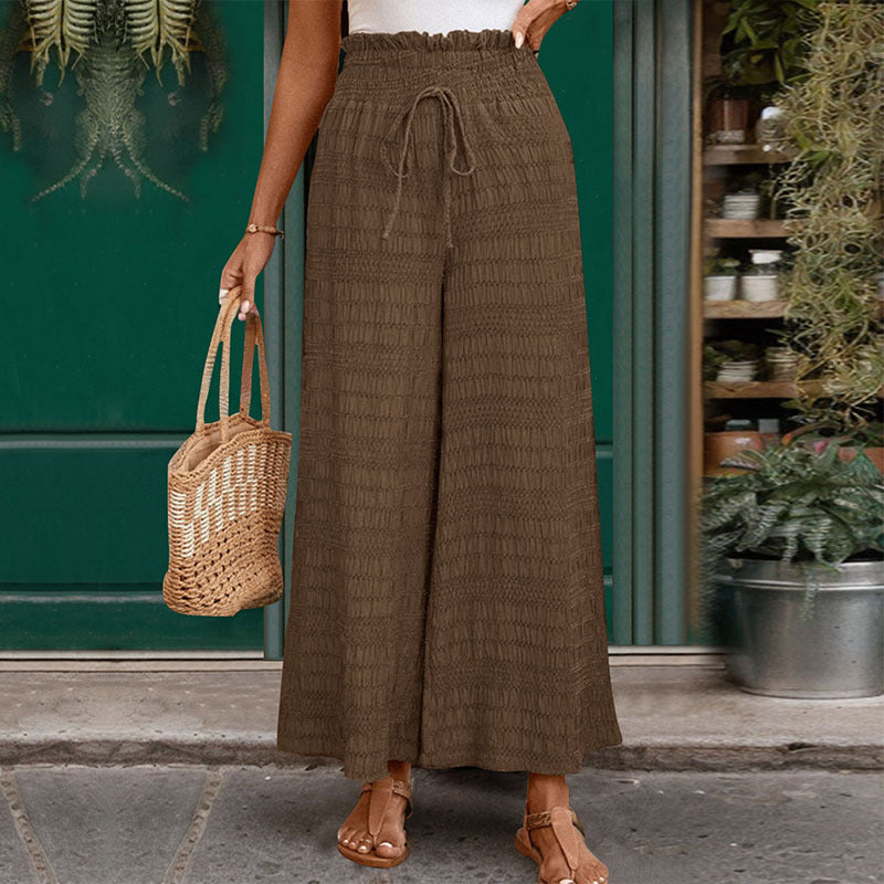 Damen weite Freizeit-Hose mit elastischem Bund und praktischen Kordelzug Drune