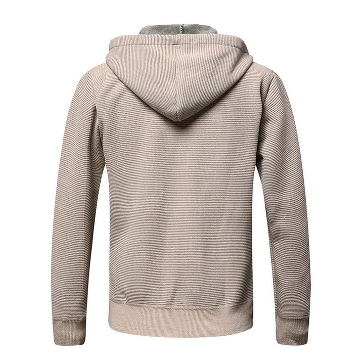 Herren fleecegefütterte Kapuzenjacke mit modischem Rippdesign Drune