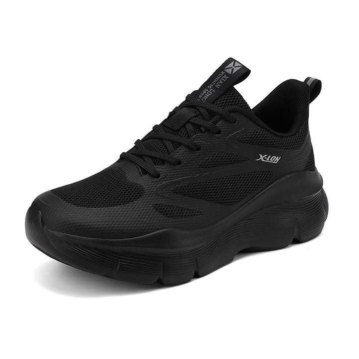 Damen nan modische Volumen-Sneaker mit atmungsaktivem Mesh, verstärkenden Overlays und extra gedämpfter Keilsohle Drune
