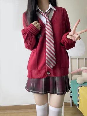 Damen Strickjacke mit Puffärmeln und Taschen Drune