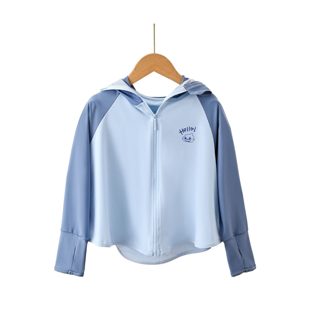 Damen UV-Schutzjacke mit Kapuze und leichtem Baumwollmaterial Drune