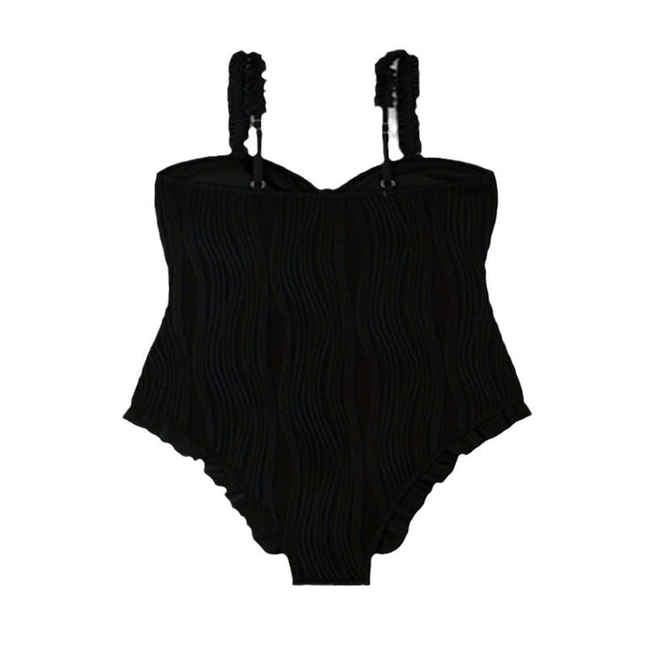 Damen Eleganter Hochgeschnittener Einteiler mit Rüschendetails Drune