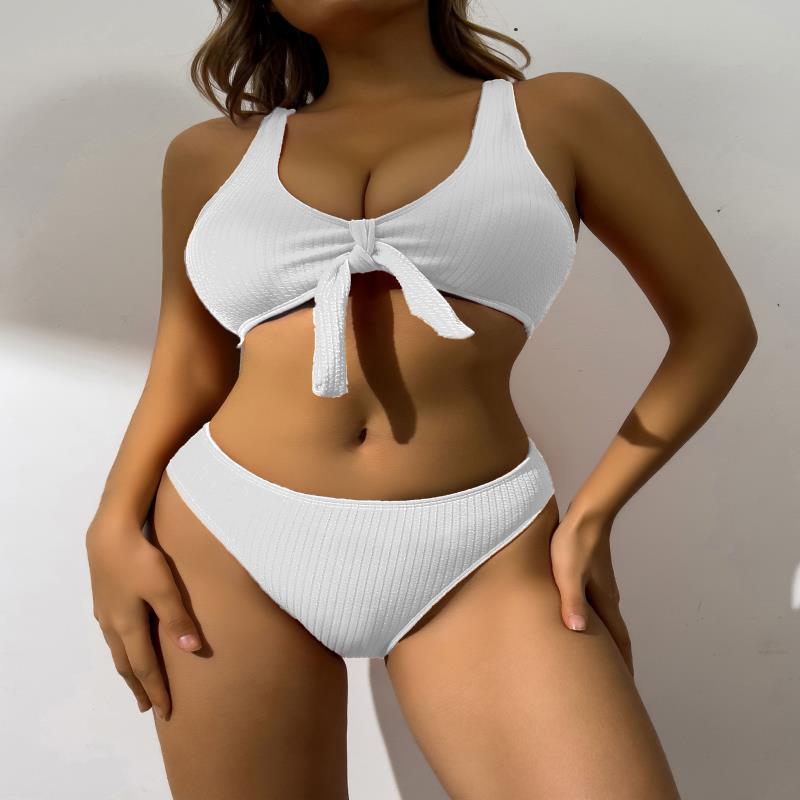 Damen Badeanzug im stilvollen Crop-Top Design mit Knotendetail Drune