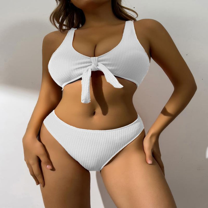 Damen Badeanzug im stilvollen Crop-Top Design mit Knotendetail Drune