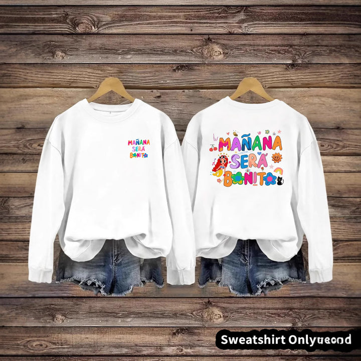 Damen Sweatshirt mit Verspielt Farbigen Aufdruck und Lässigem Schnitt Drune