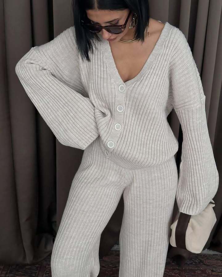 Damen Elegantes und lässiges Strickanzug Drune