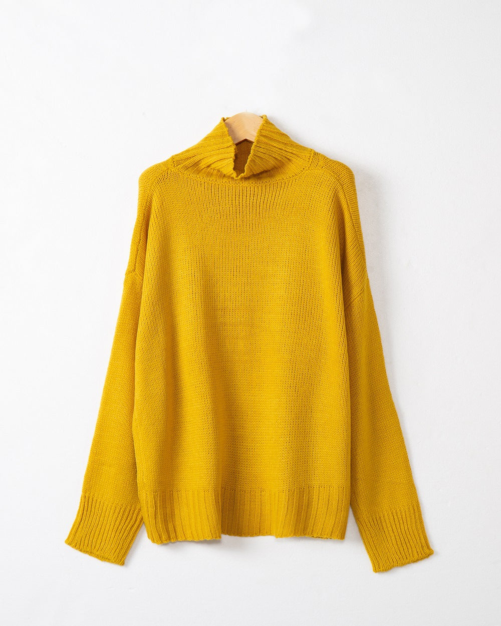 Damen hochgeschlossener Strickpullover mit strukturiertem Design Drune