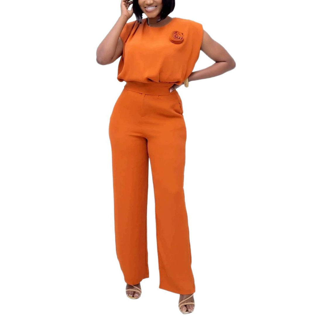 Damen eleganter All-in-One-Jumpsuit mit floralem Detail Drune