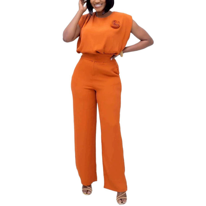 Damen eleganter All-in-One-Jumpsuit mit floralem Detail Drune