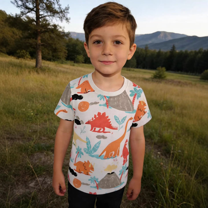 Jungen T-Shirt mit lebhaftem Dinosaurier-Motiv Drune