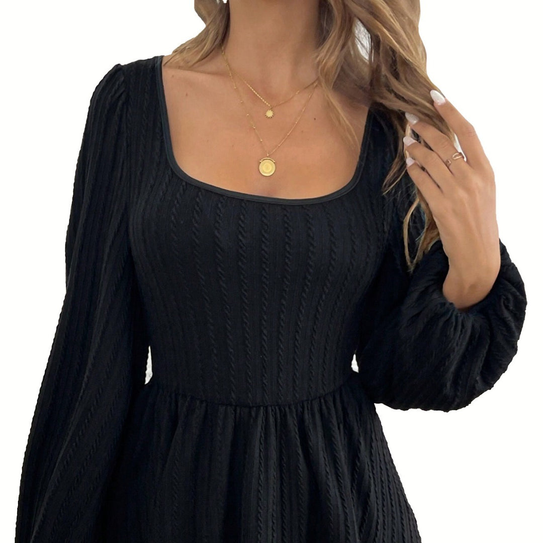 Damen Longsleeve Oberteil mit weiten Puffärmeln und attraktivem Rundhalsausschnitt Drune