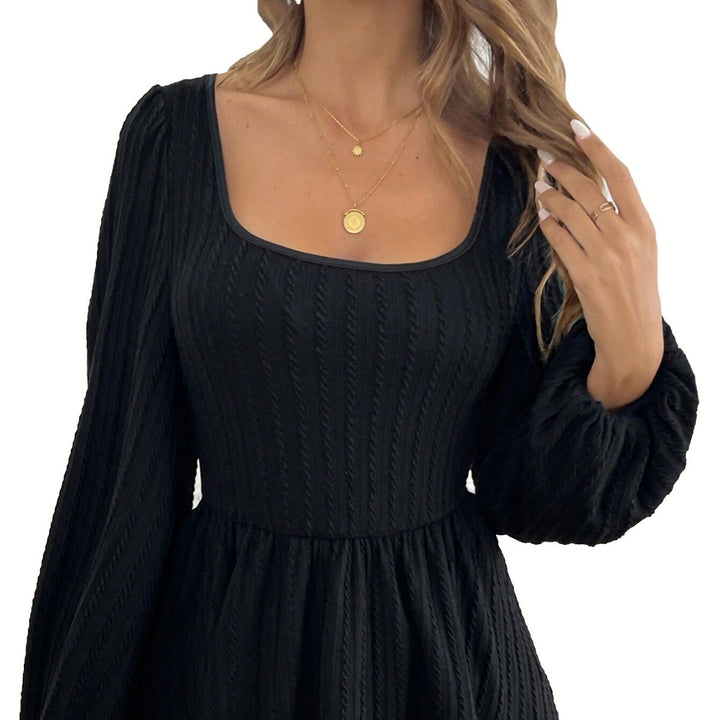 Damen Longsleeve Oberteil mit weiten Puffärmeln und attraktivem Rundhalsausschnitt Drune