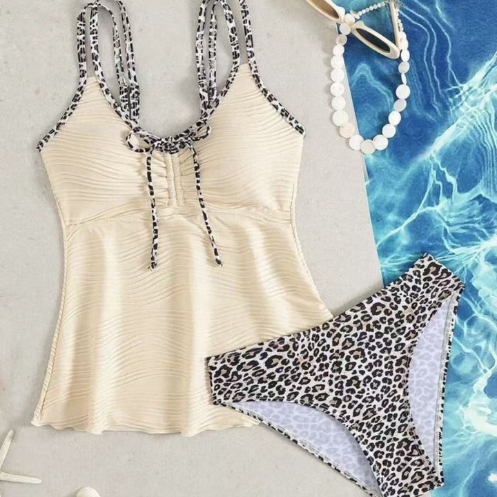 Damen Tankini mit gerafftem Oberteil und verspieltem Kordelzug Drune