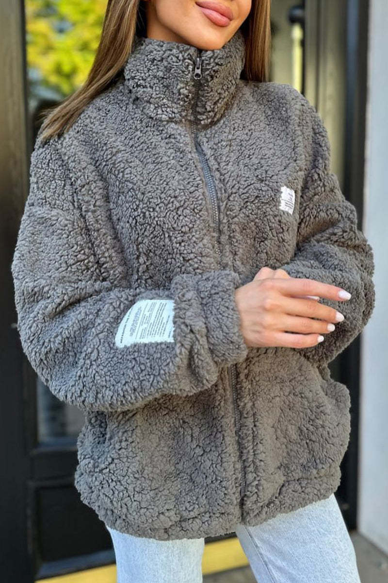 Damen Fleecejacke mit weichem Innenfutter und hoher Kragen Drune