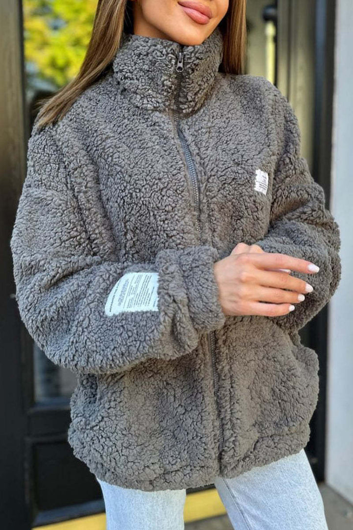 Damen Fleecejacke mit weichem Innenfutter und hoher Kragen Drune