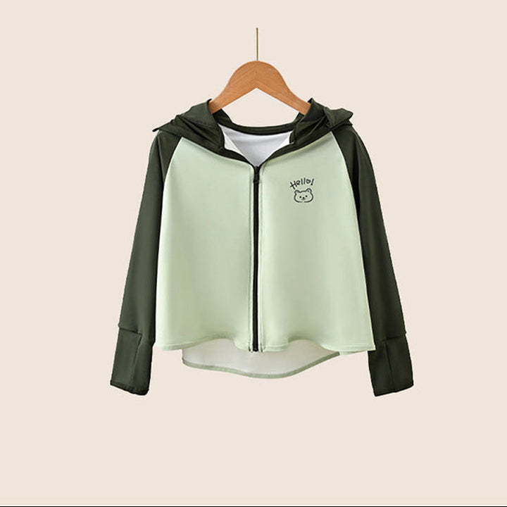 Damen leichte und atmungsaktive Sportjacke mit Kapuze Drune