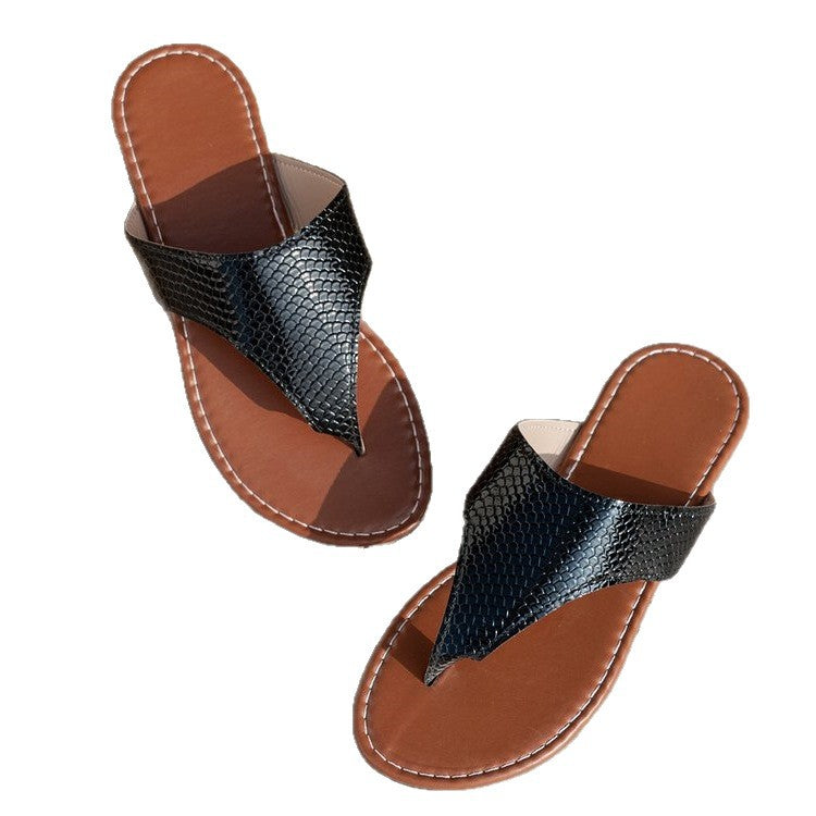 Damen elegante Zehentrenner-Sandalen mit geflochtenen Riemen Drune