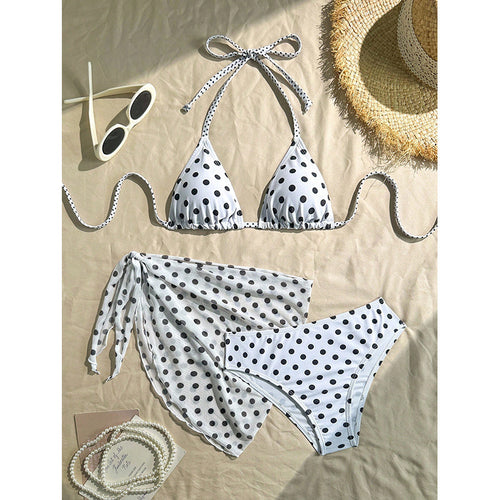 Damen Triangel-Bikini mit dekorativem Pareo Drune
