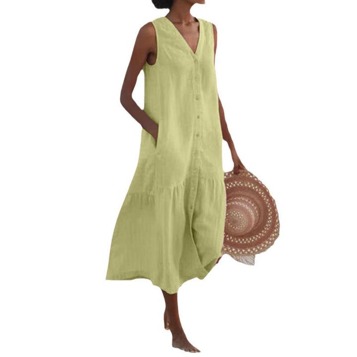 Damen Sommerliches Leinenkleid Drune