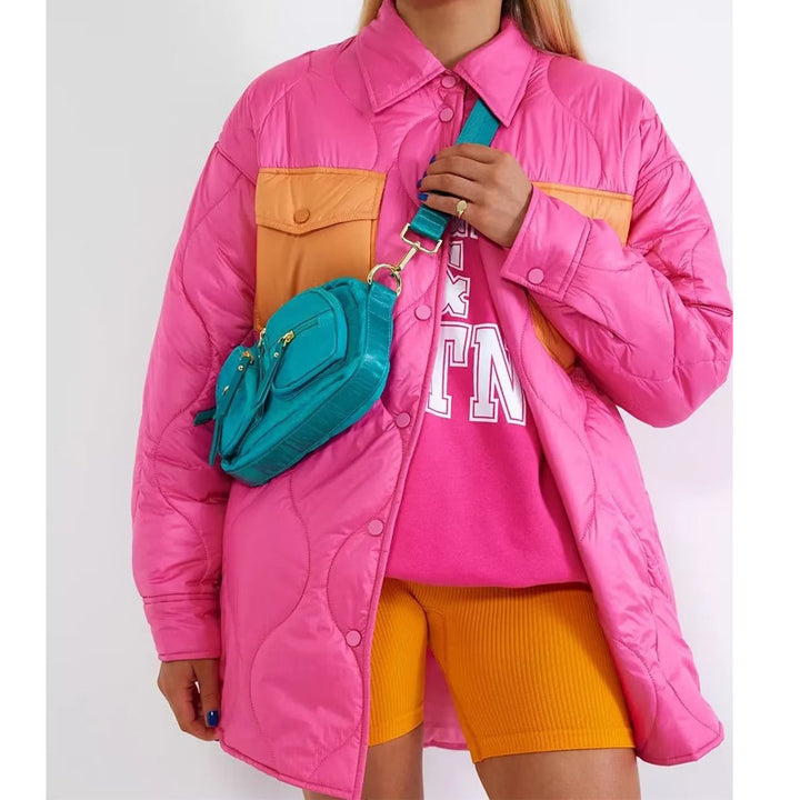 Damen gesteppte Übergangsjacke mit auffälligen Taschen und modischem Schnitt Drune