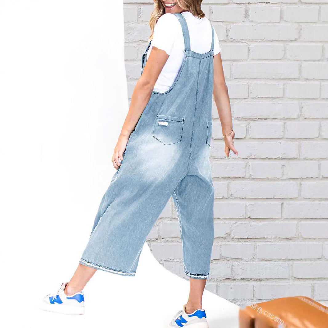 Femme Relaxed Fit Denim Latzhose Drune