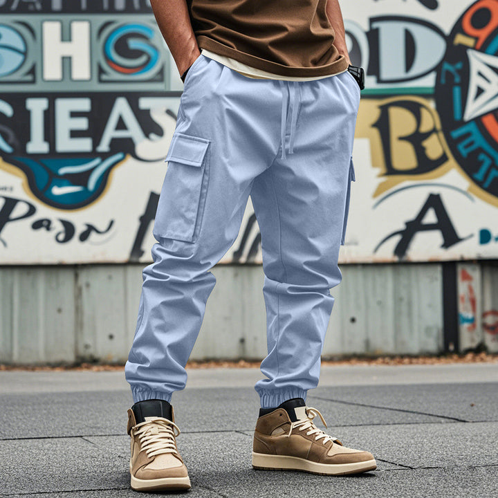 Herren Cargo-Hose mit praktischen Seitentaschen und elastischem Bund Drune