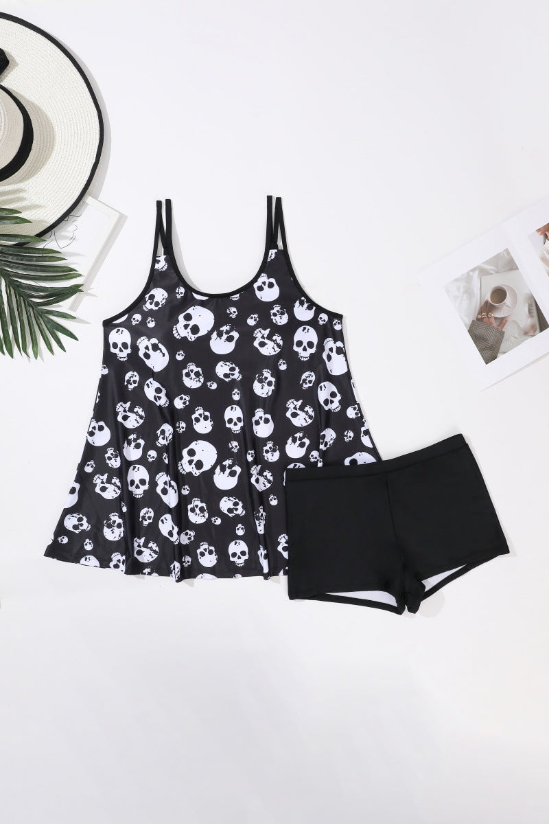 Damen Tankini mit verspieltem Totenkopf-Muster Drune