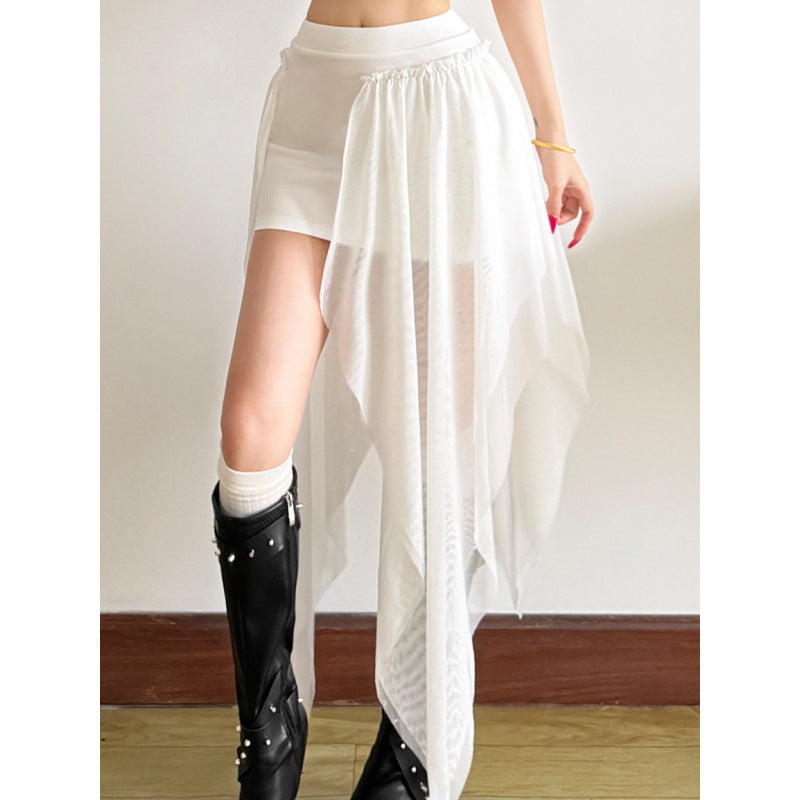 Damen Maxi-Skirt mit fließendem Chiffon und asymmetrischem Schnitt Drune
