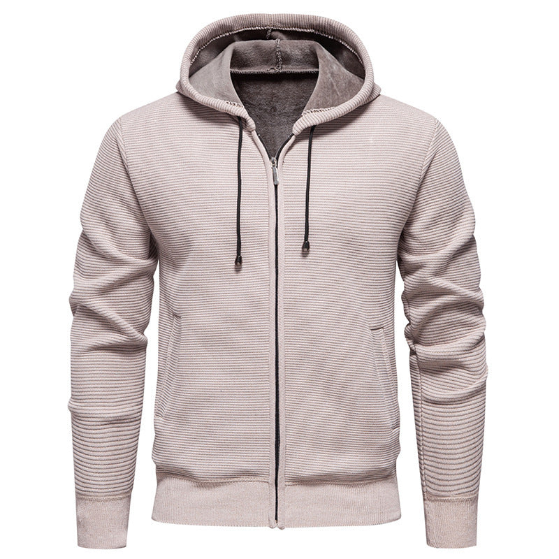 Herren moderne Kapuzenjacke mit strukturierter Oberfläche und weichem Innenfutter Drune