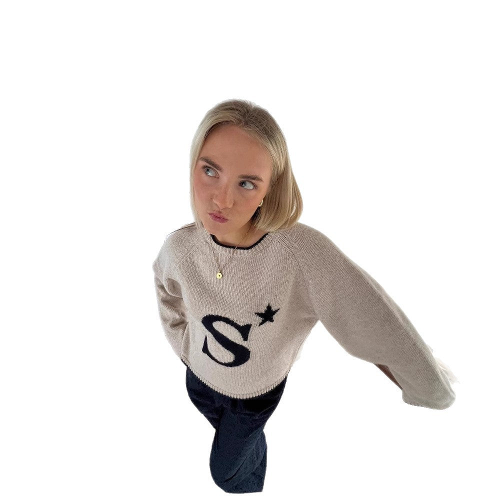 Damen Modischer Strickpullover mit grafischem Design und lässigen Hosenschnitt Drune