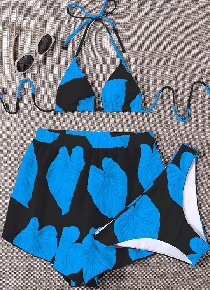 Damen Triangel-Bikini-Set mit modischem Rock Drune