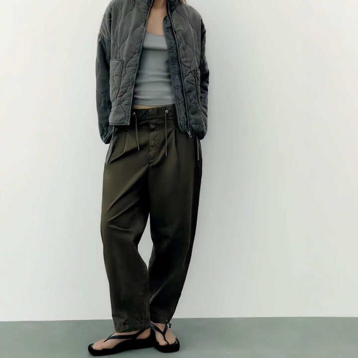 Damen gestepfte Freizeitjacke mit praktischen Taschen Drune