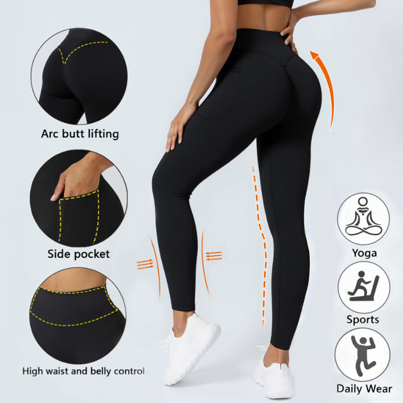 Damen Sportliche Leggings mit elastischem Rippmaterial und ausgestellten Säumen Drune