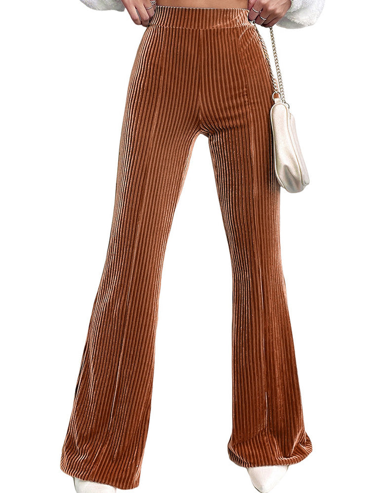 Damen Elegante Bootcut-Hose aus hochwertigem Velours Drune