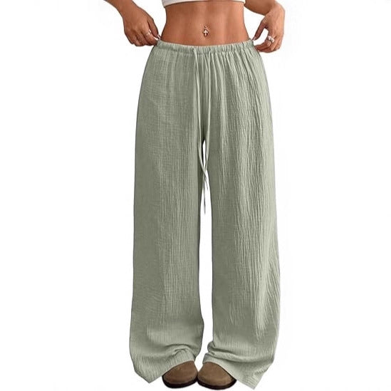 Damen weite, luftige Sommerhose mit Kordelzug Drune