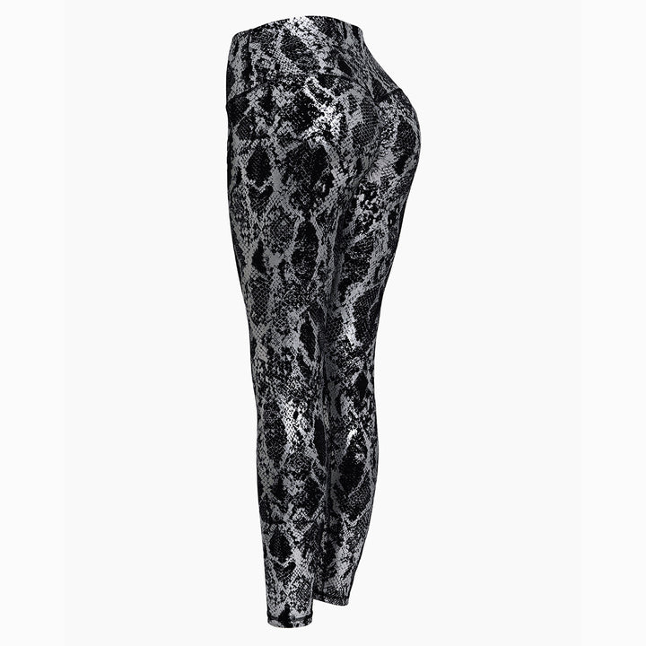 Damen Sportleggings im Schlangenprint mit hohem Bund Drune