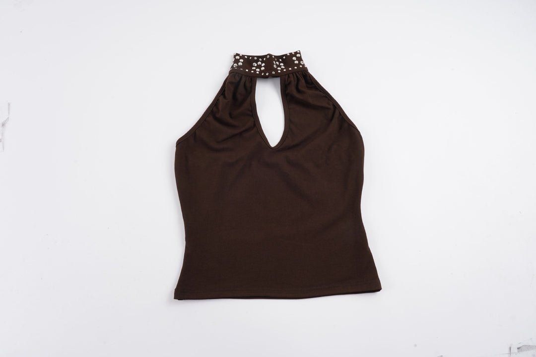 Damen Elegantes Haltertop mit funkelnden Akzenten Drune