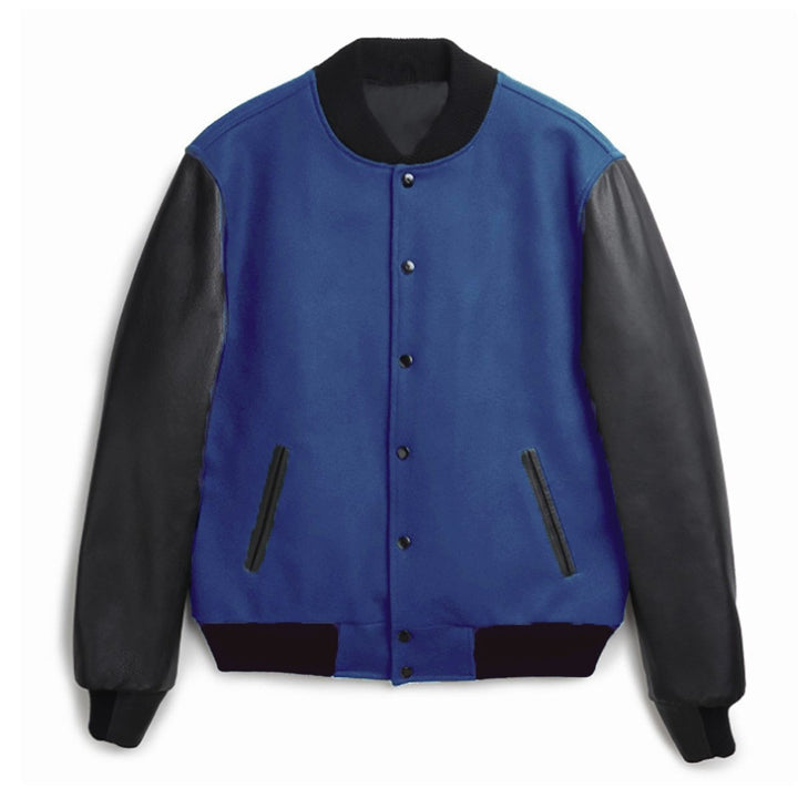 Herren sportliche Collegejacke mit Lederärmeln Drune