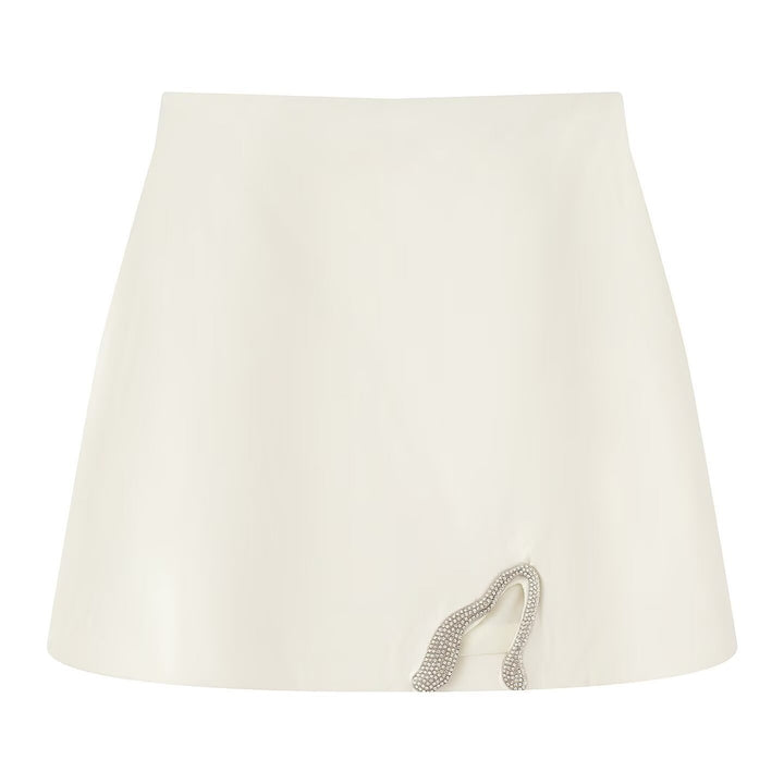 Damen Crop-Top und Mini-Rock Set mit dekorativem Detail Drune
