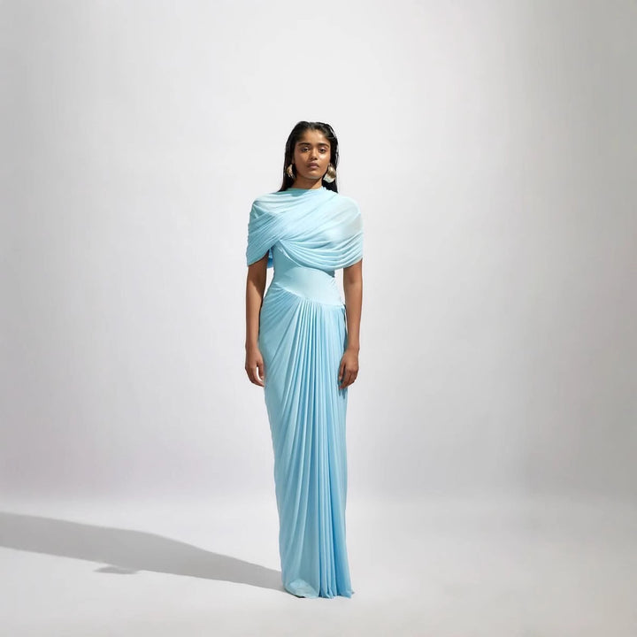 Damen Maxikleid mit eleganter Drapierung und asymmetrischen Cut-Outs Drune