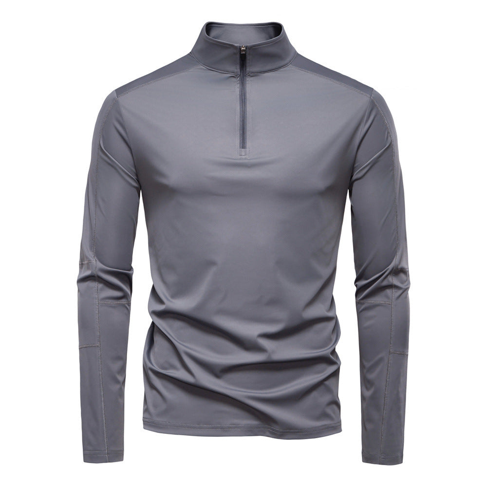 Herren nan Funktions-Langarmshirt mit Stehkragen und halbem Reißverschluss Drune