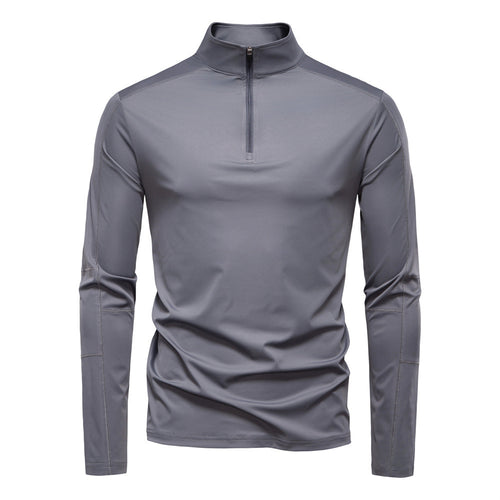 Herren nan Funktions-Langarmshirt mit Stehkragen und halbem Reißverschluss Drune