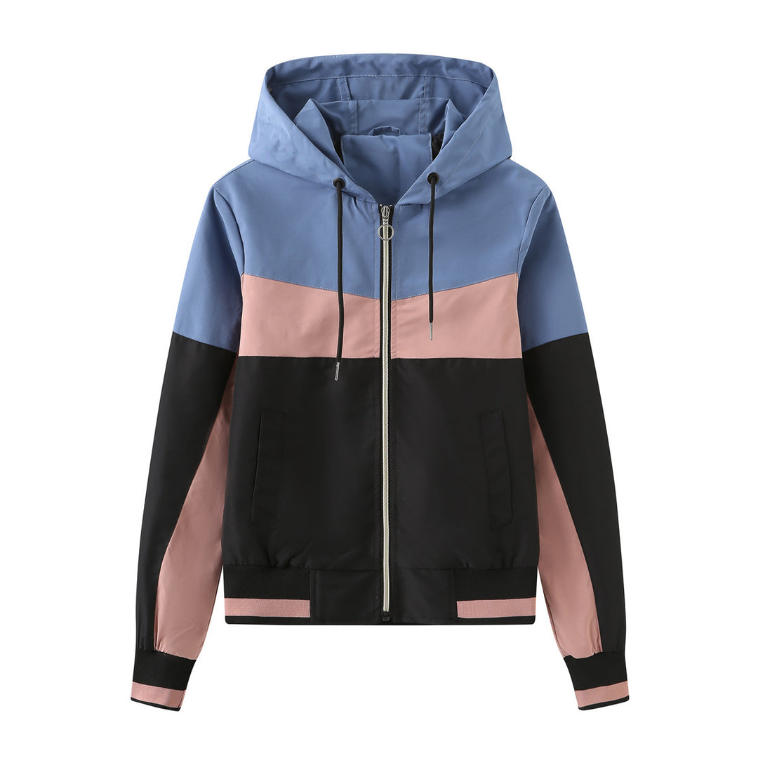 Damen modische Windjacke mit kontrastierenden Farbakzenten Drune