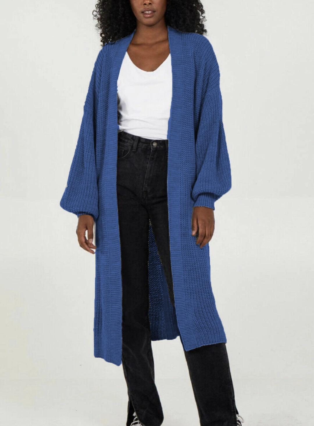 Damen Großer Strickcardigan mit voluminösen Ärmeln und offener Front Drune