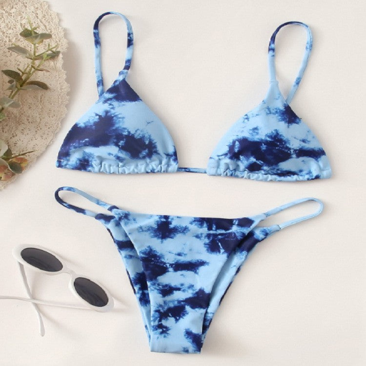 Damen Triangel-Bikini mit modischem Batikdesign Drune