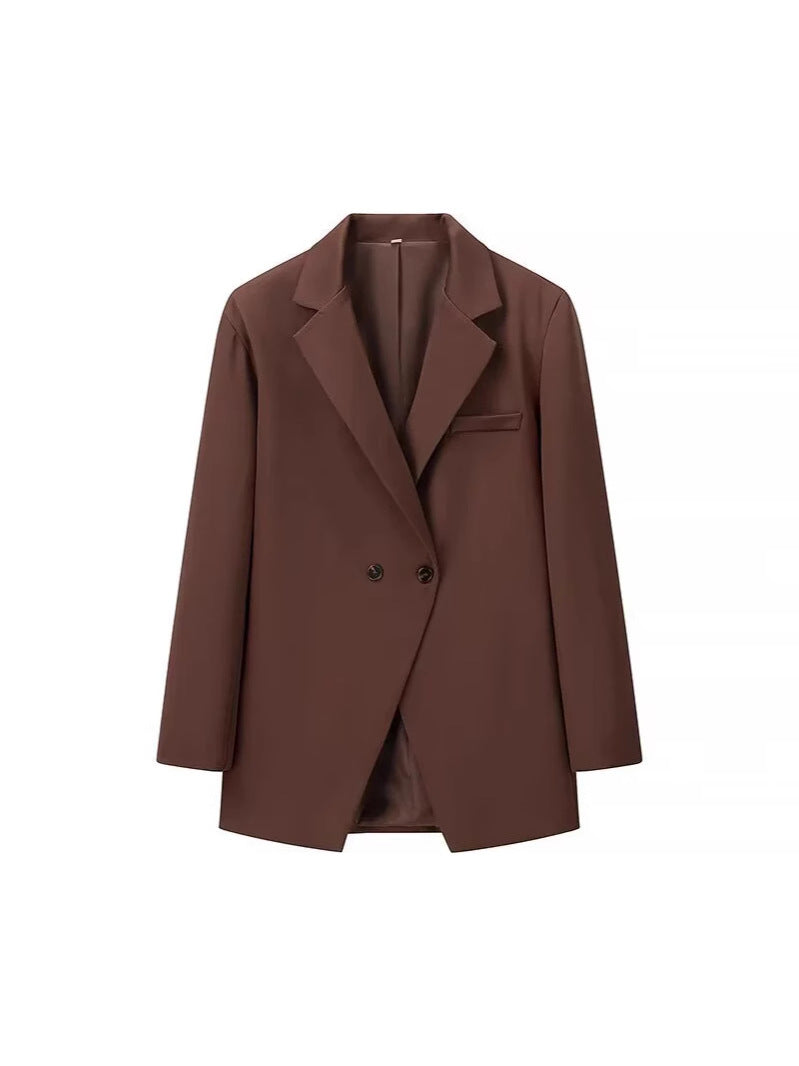 Damen eleganter Oversized-Blazer mit doppelter Knopfleiste und praktischen Taschen Drune